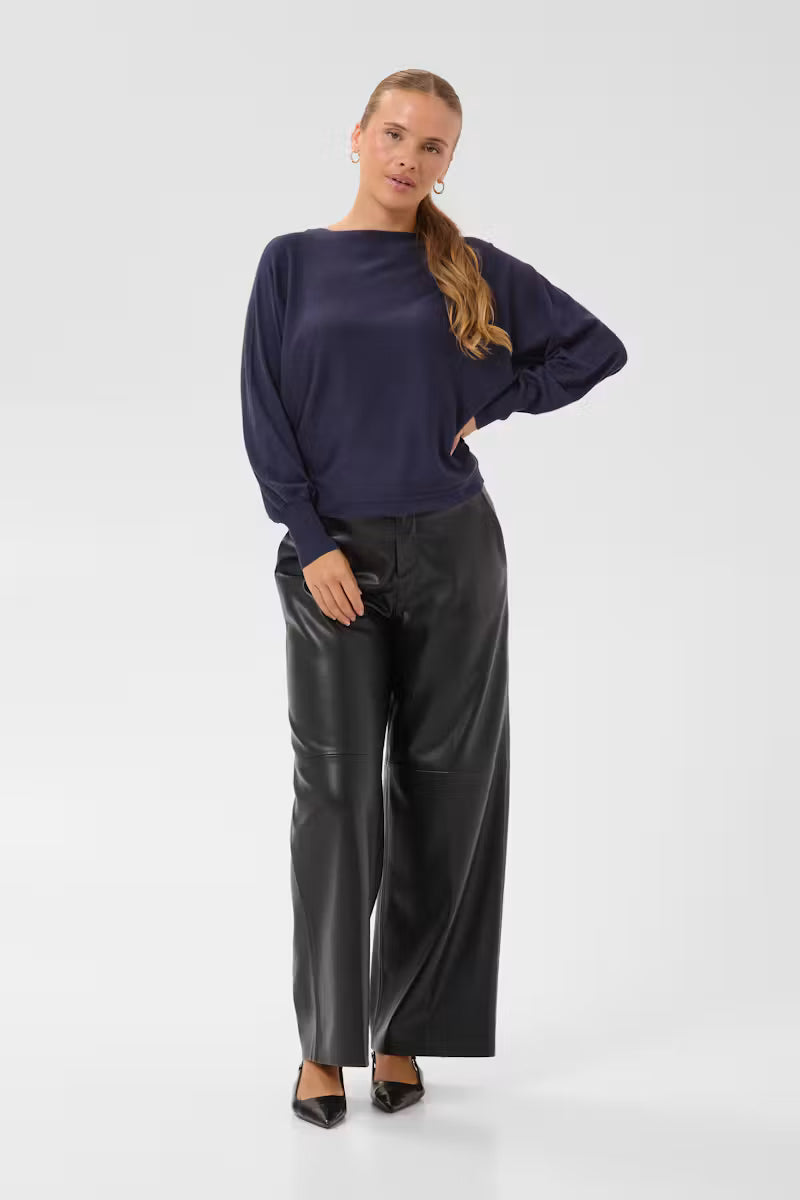Fine Knit Batwing Jumper - Red, Beige or Blue