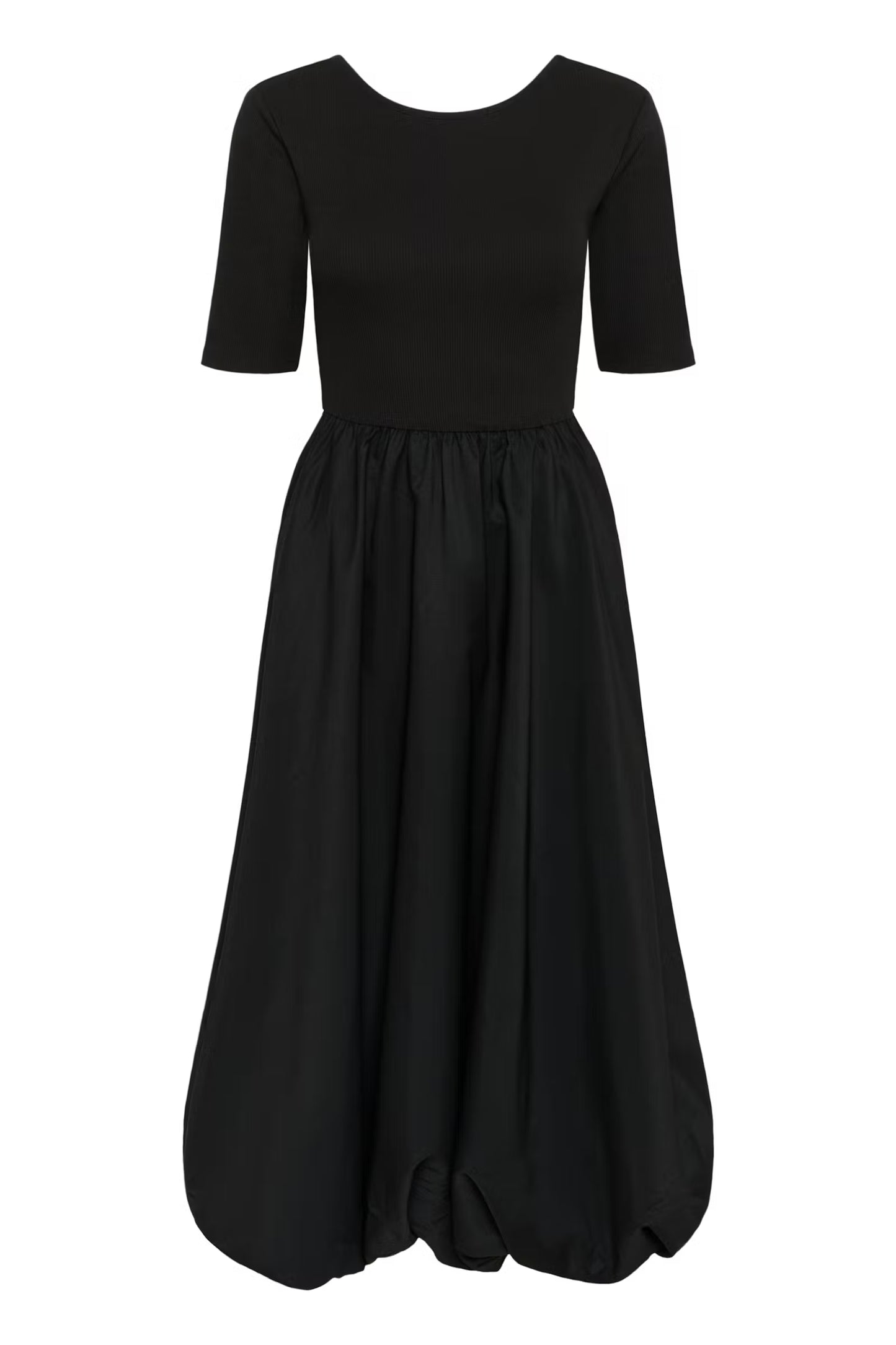 Black Bubble Hem Maxi Dress
