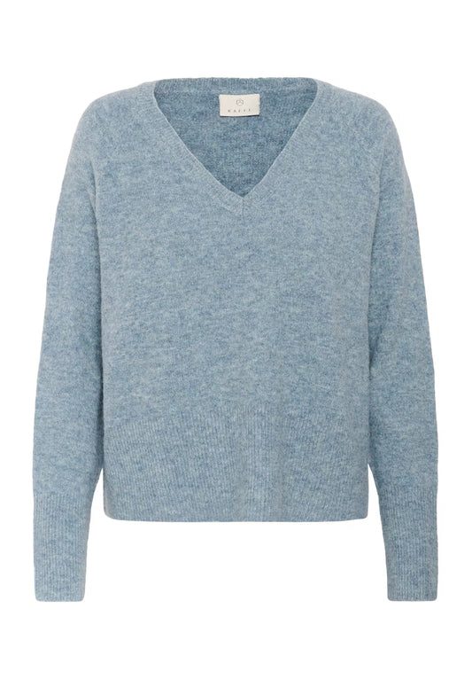 V Neck Long Sleeve Jumper Blue