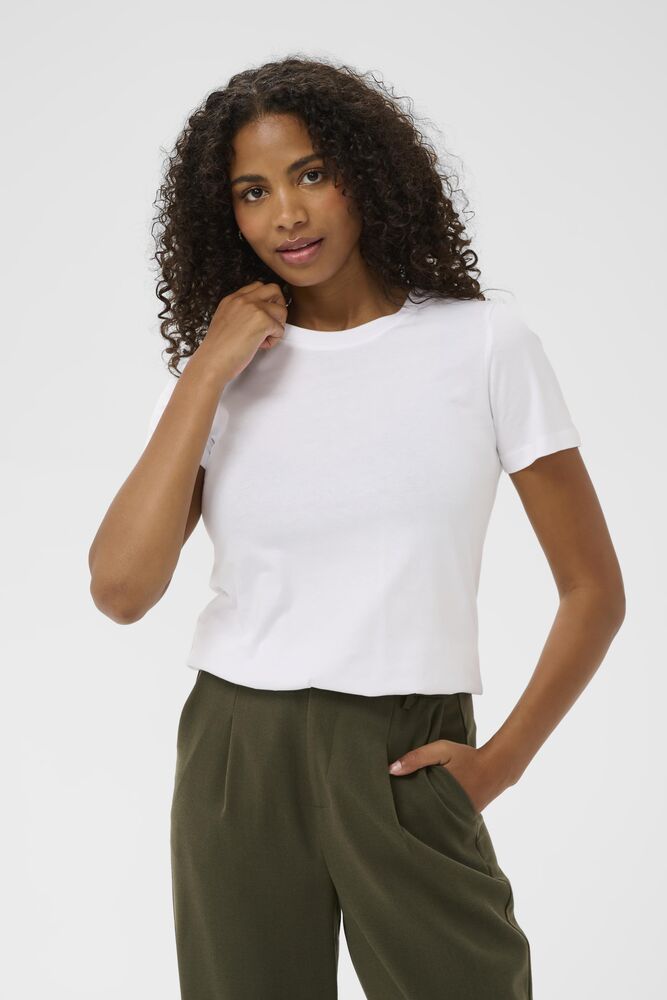 Short Sleeve T-Shirt - Blue, Cerise & Ivory