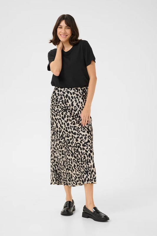 Leopard Print Skirt -  Grey Leopard & Brown Leopard