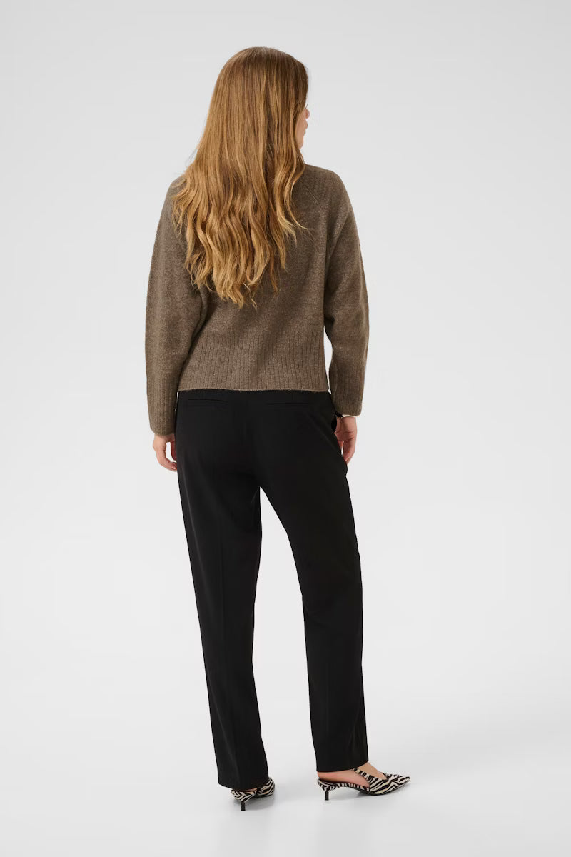 Medium Knit Brown Melange Polo Neck Jumper