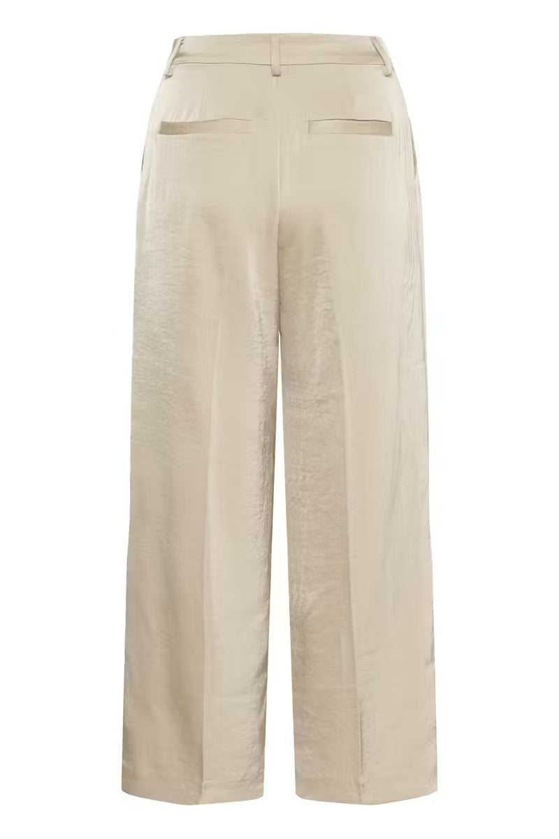 Champagne Satin Wide Leg Trouser