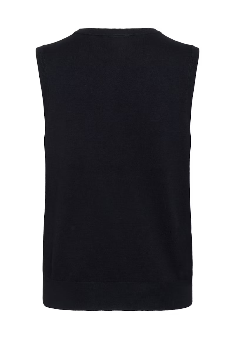 Fine Knit Tank Top - Black