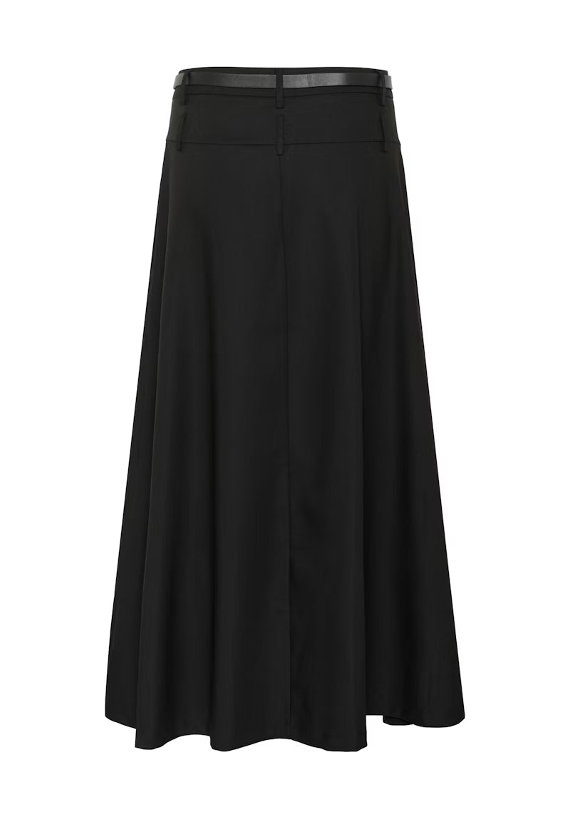 Black A-Line High Waisted Skirt