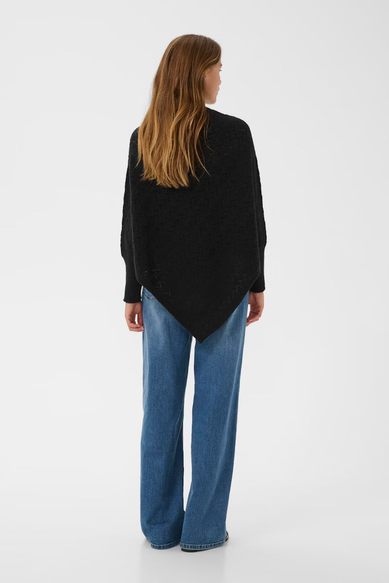 V Neck Long Sleeve Ponchco - Three Colours