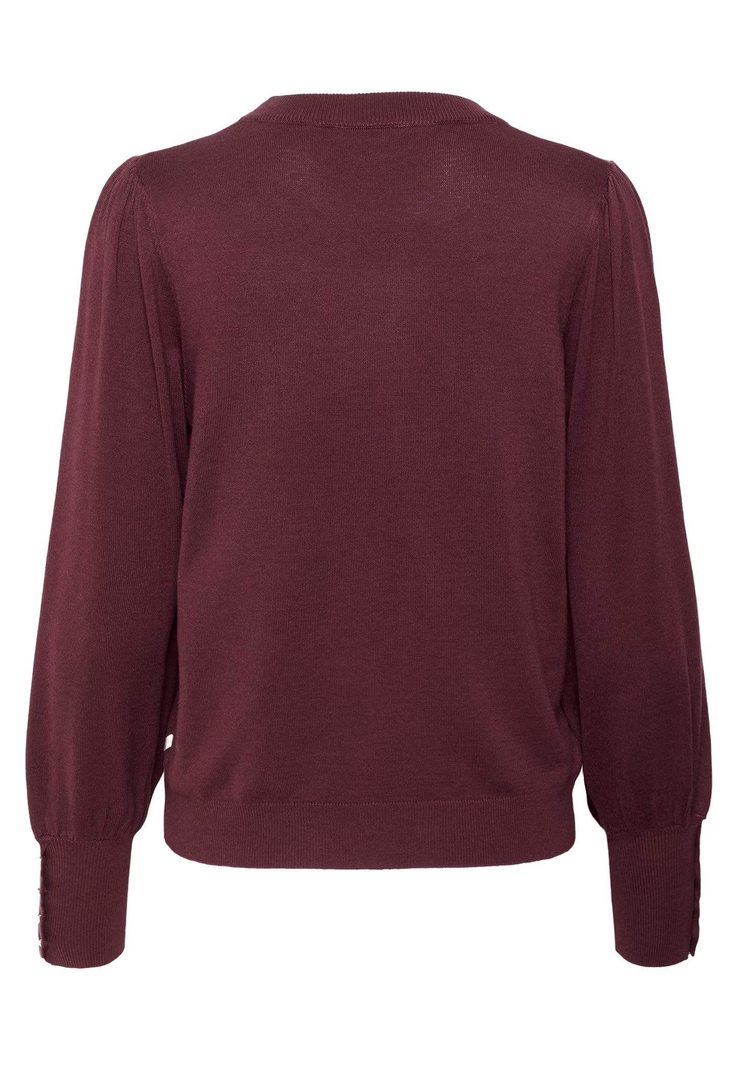 Wine Long Sleeve Fine Knit Jumper