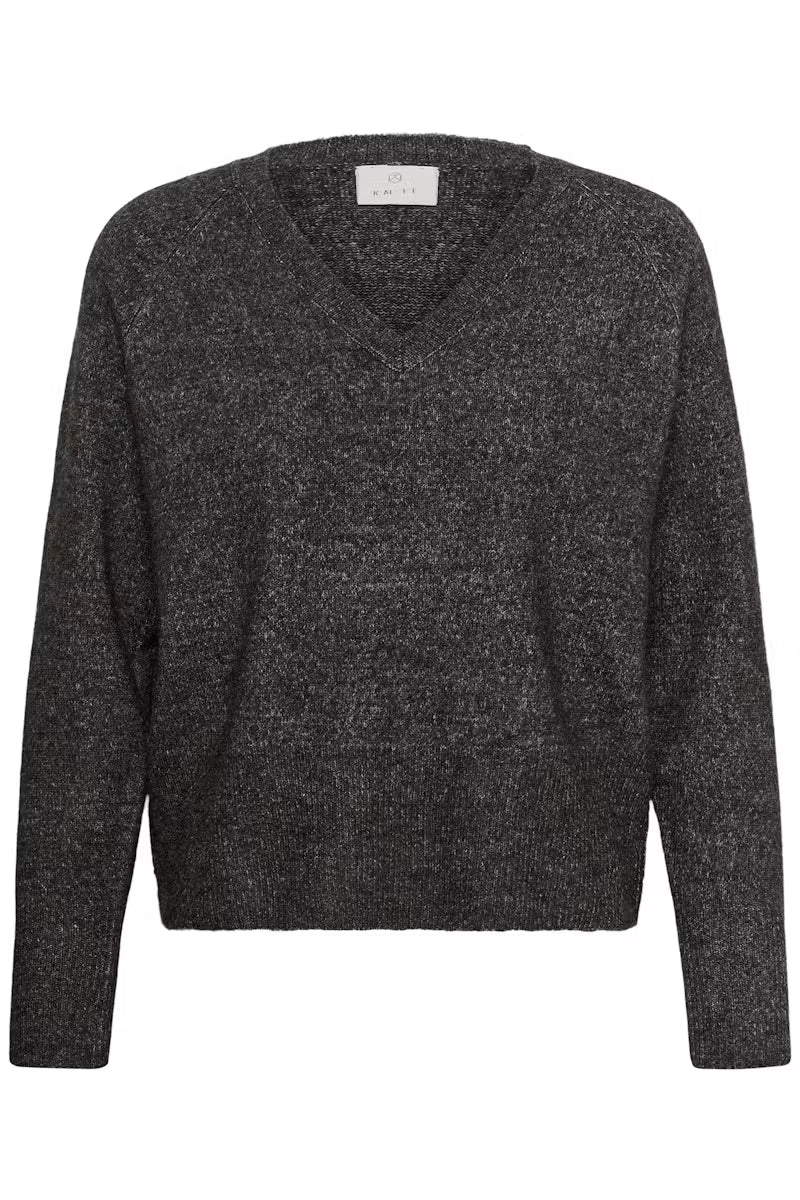 V Neck Long Sleeve Jumper - Wine or Charcoal