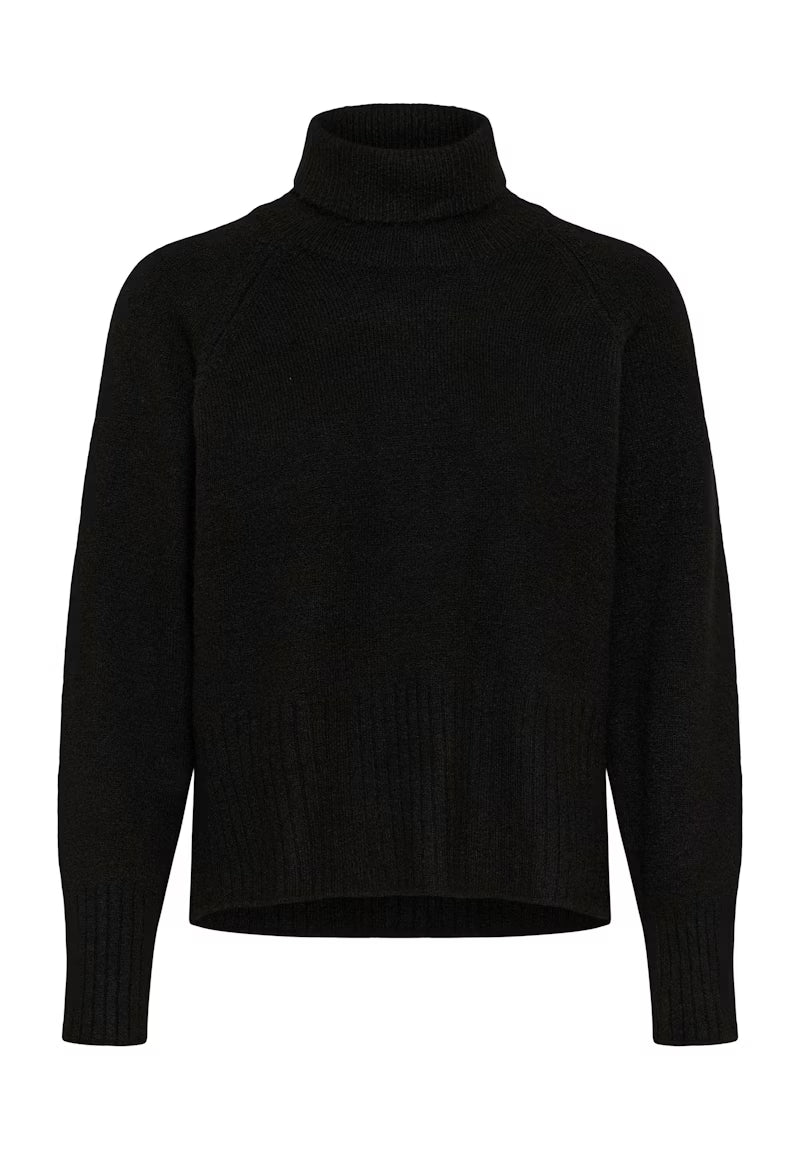Medium Knit Black Polo Neck Jumper