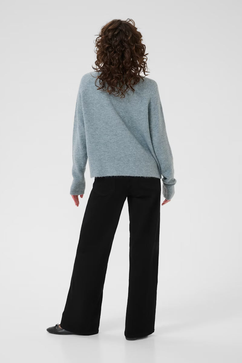 V Neck Long Sleeve Jumper Blue