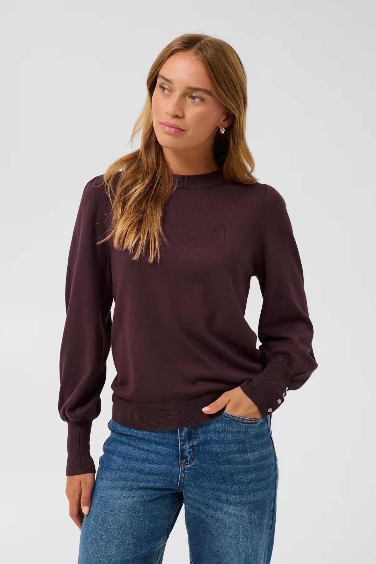 Long Sleeve Jumper - Wine, Baby Blue, Brown or Chocolate Brown