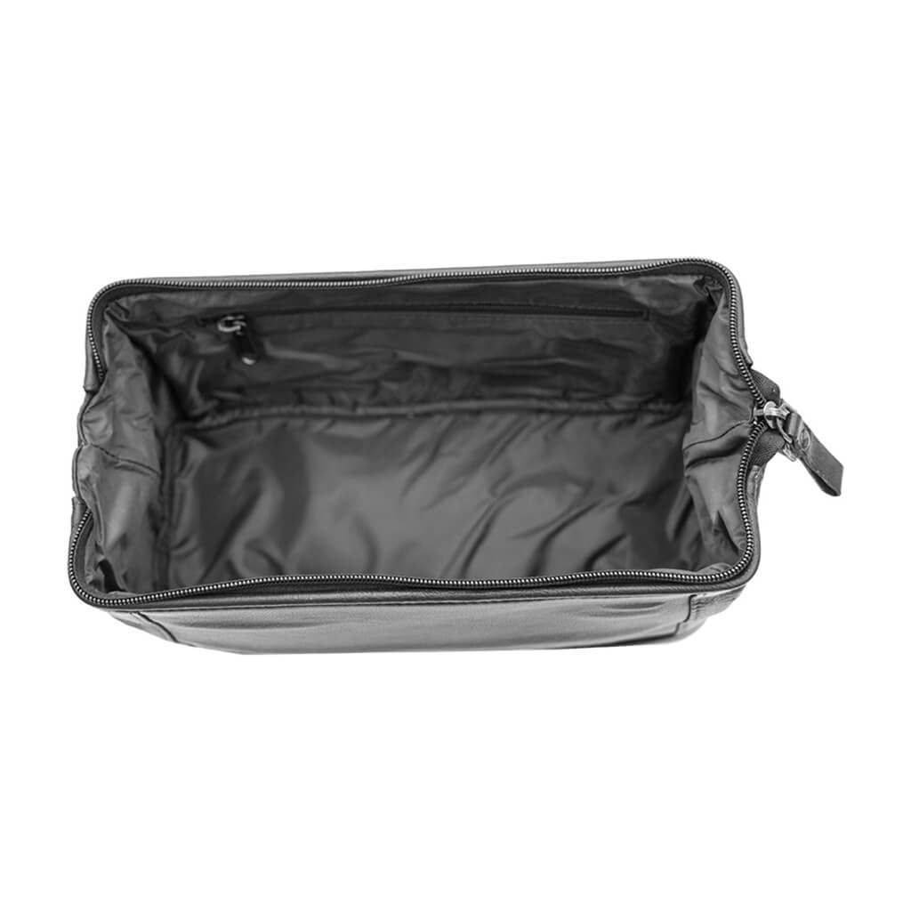 Travel Unisex Leather Washbag/Toiletry Bag - Black or Brown