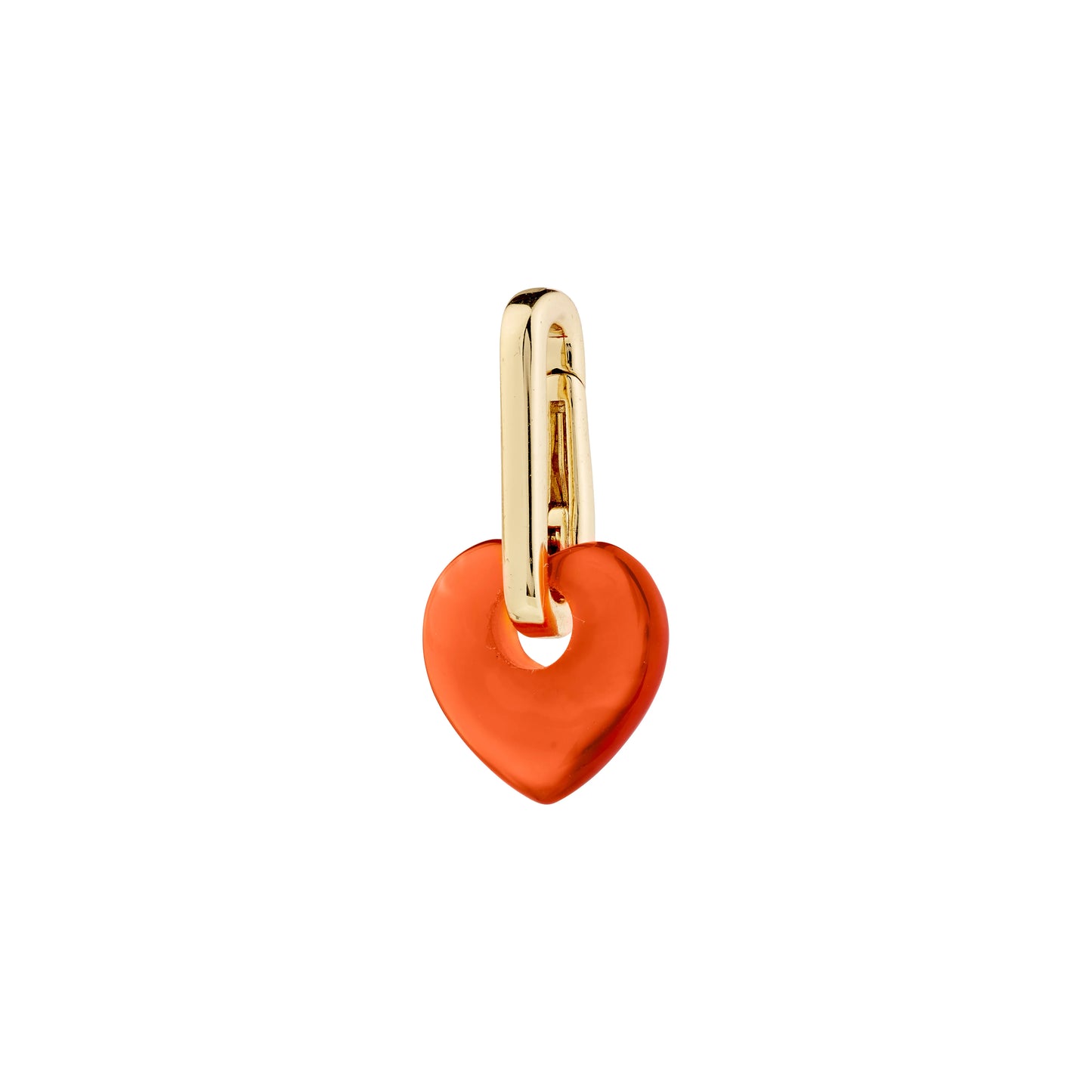 Gold-plated Charm With Red Agate Heart Pendant