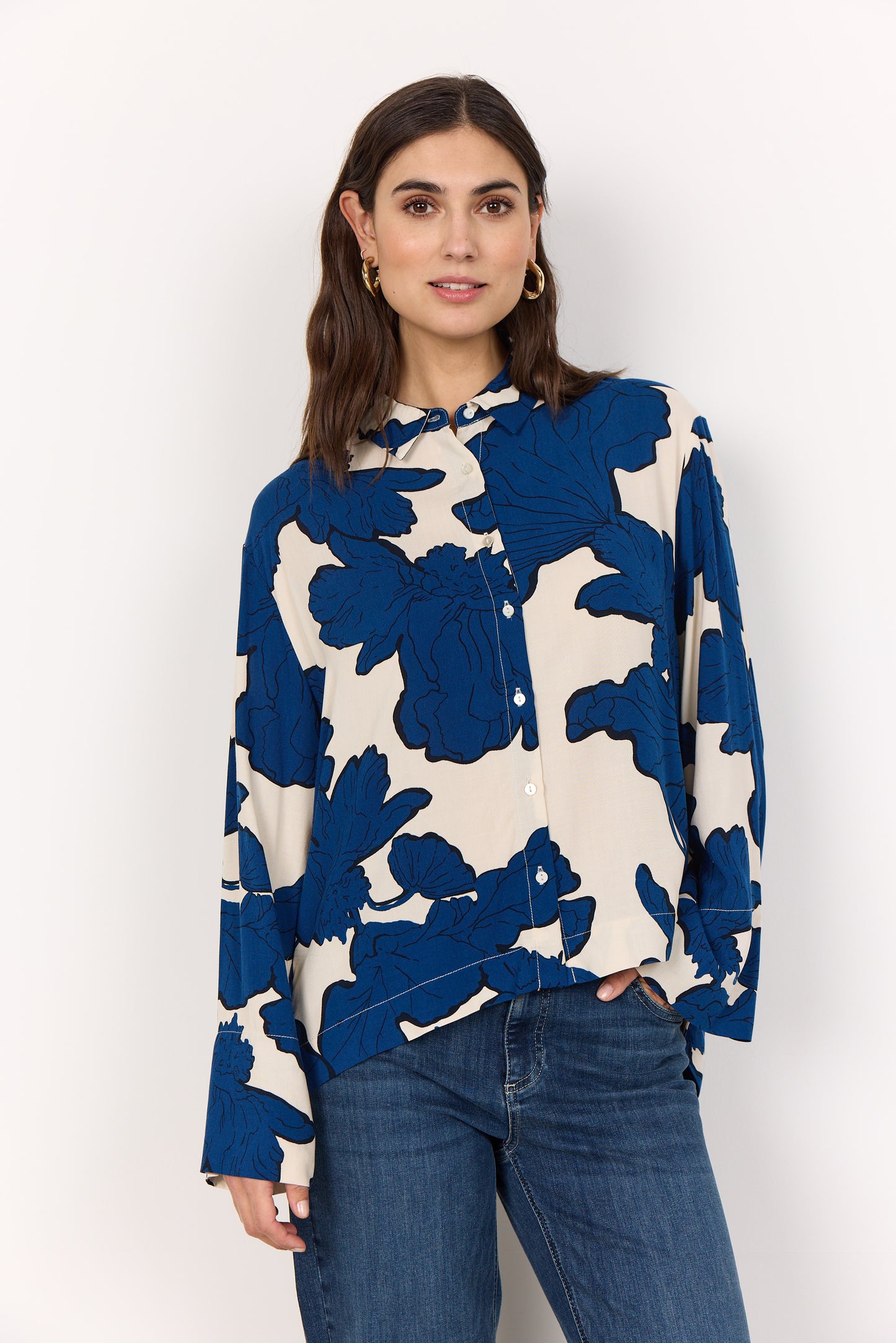 Blue & Ivory Patterned Shirt