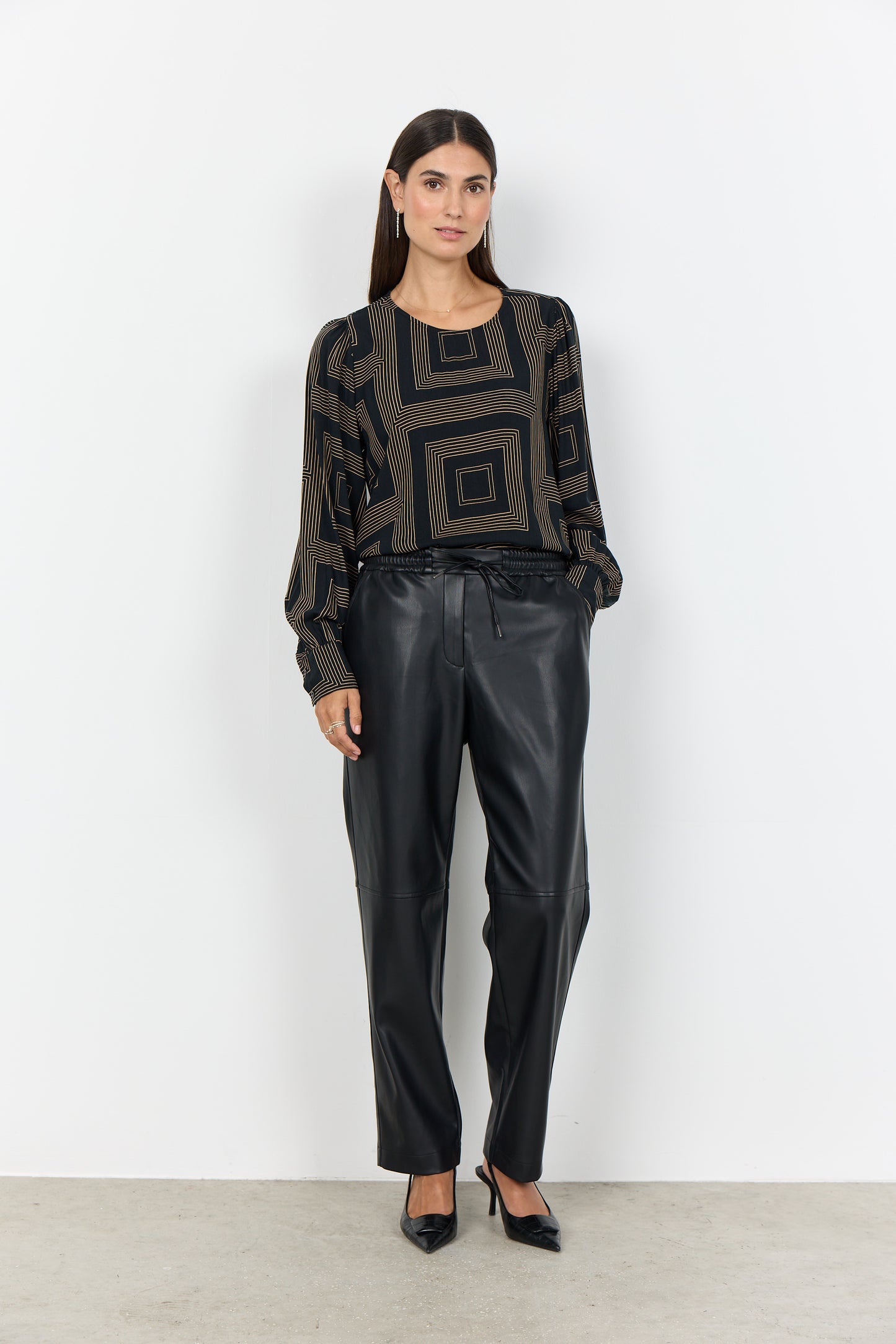 Black Faux Leather Trousers