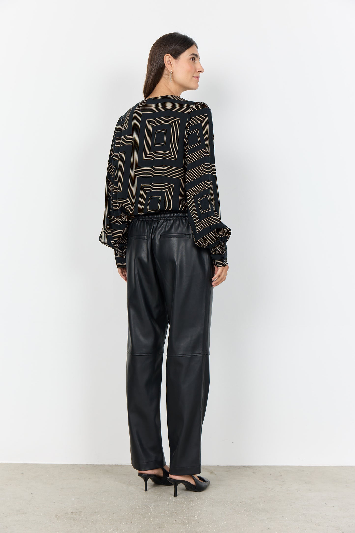 Black Faux Leather Trousers