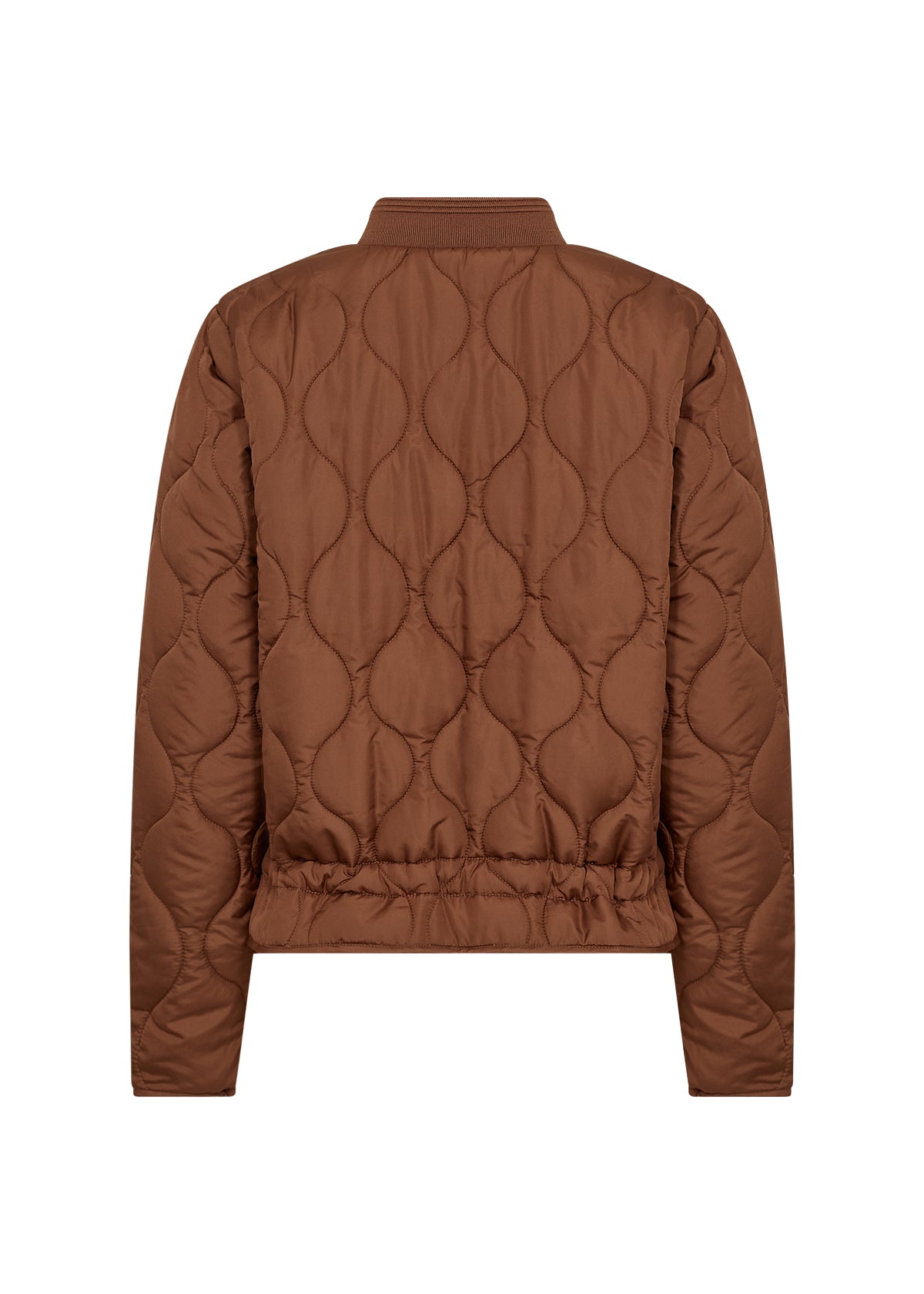 Soya Concept Waist Length Quilted Jacket In Navy, Beige & Toffee