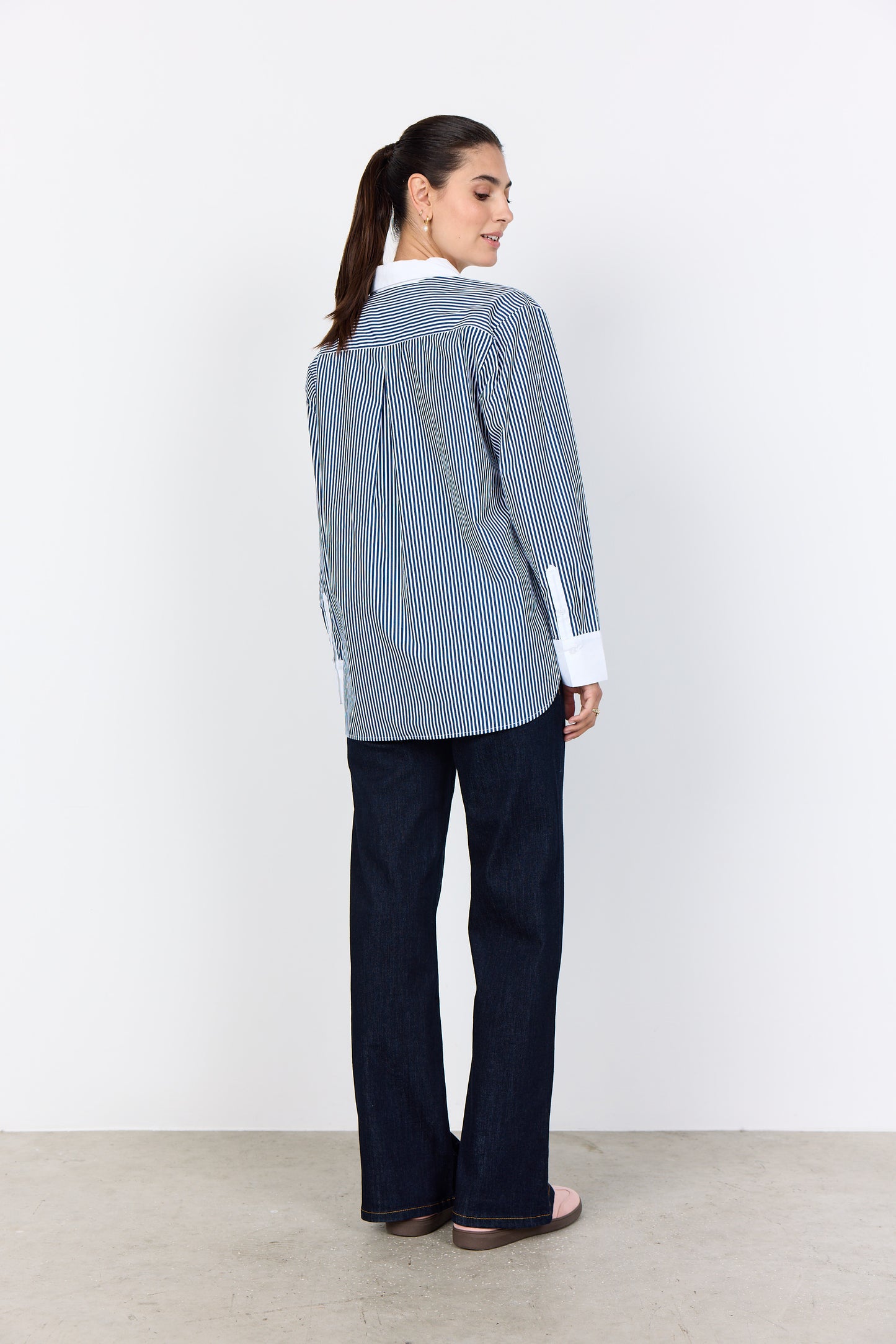 Stylish Striped Shirt in Navy & White or Red & White
