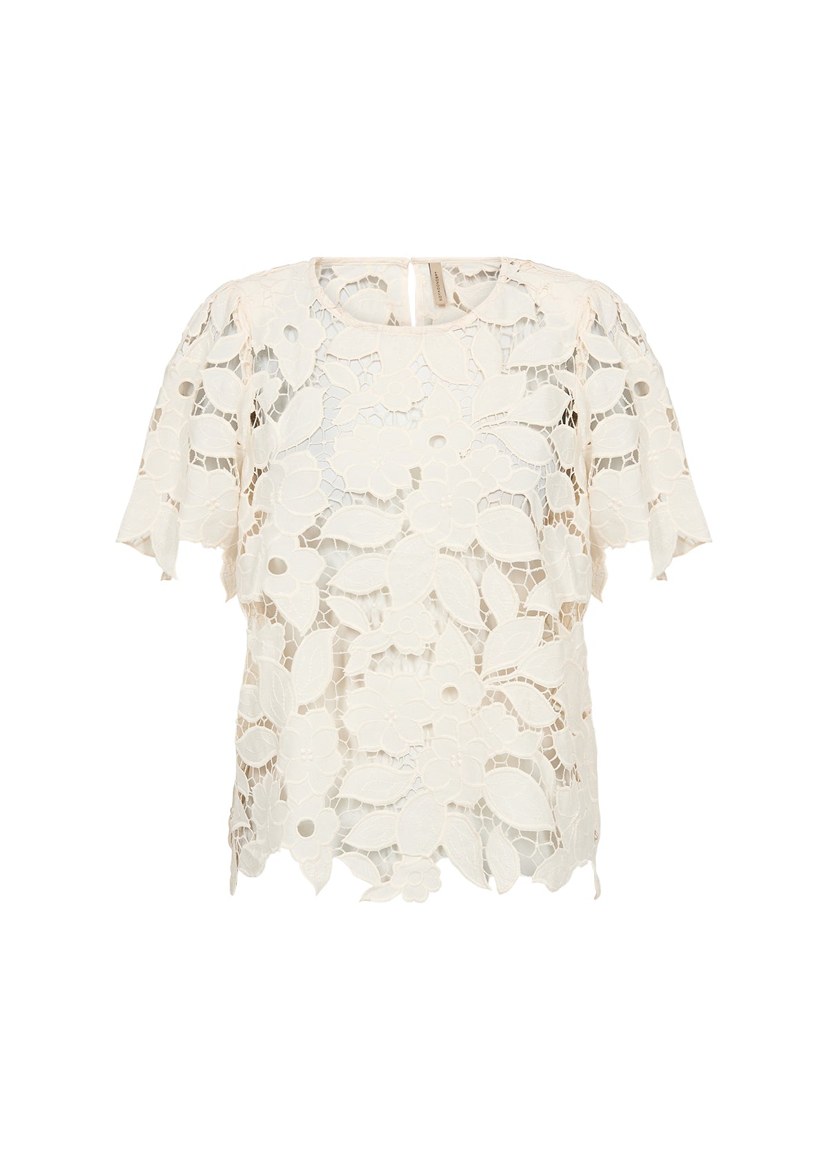 Floral Lace Blouse - Ivory & Black
