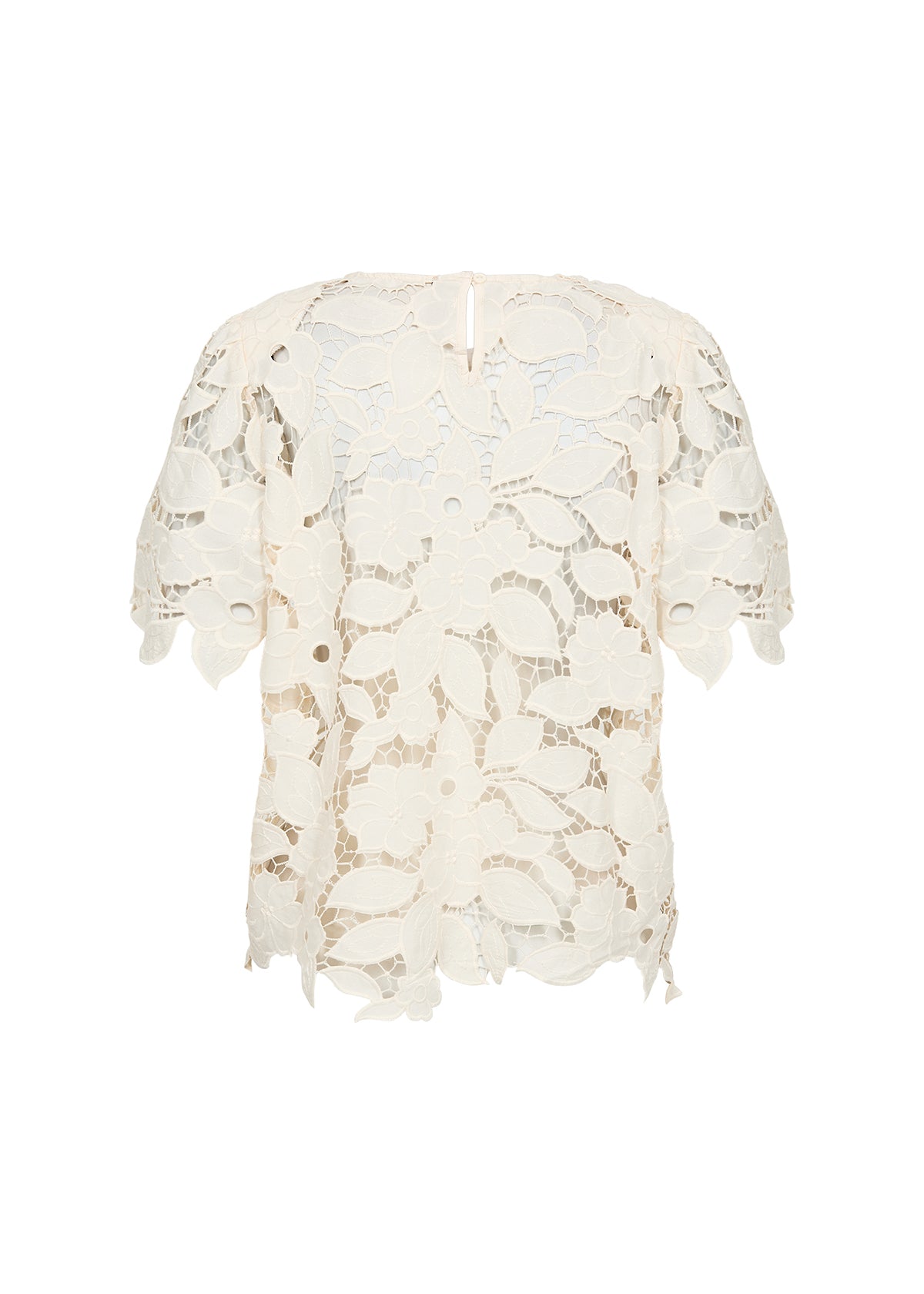 Floral Lace Blouse - Ivory & Black