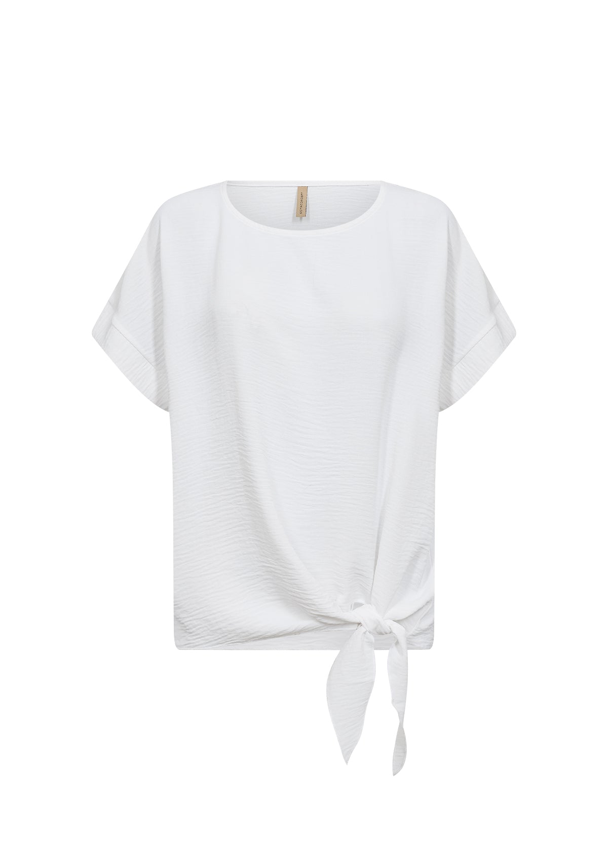 Short Sleeve Ivory Round Neck Top