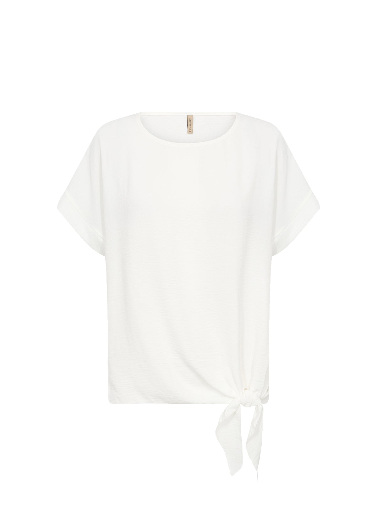 Short Sleeve Ivory Round Neck Top