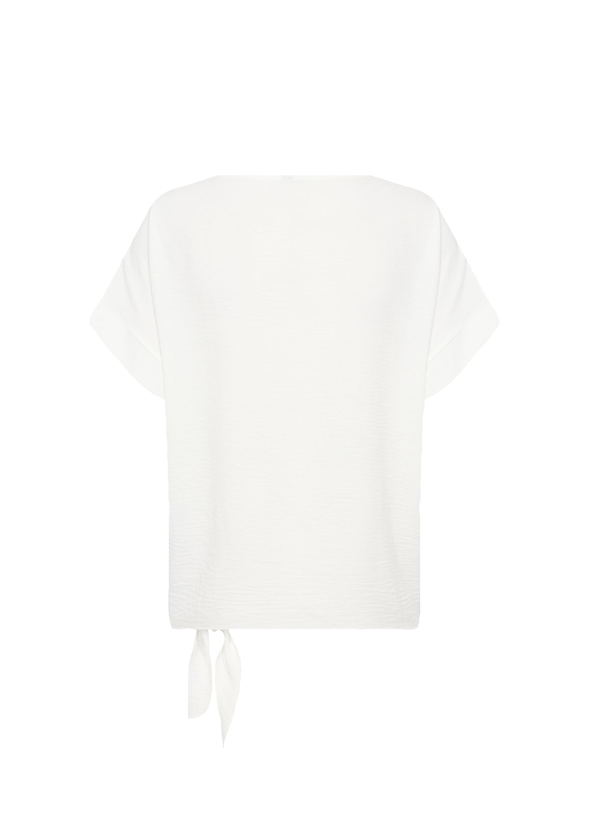 Short Sleeve Ivory Round Neck Top