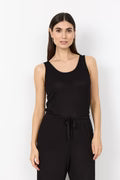 Knitted Scoop Neck Vest Top - Oatmeal or Black