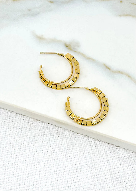 Gold Coloured Hoop Earring