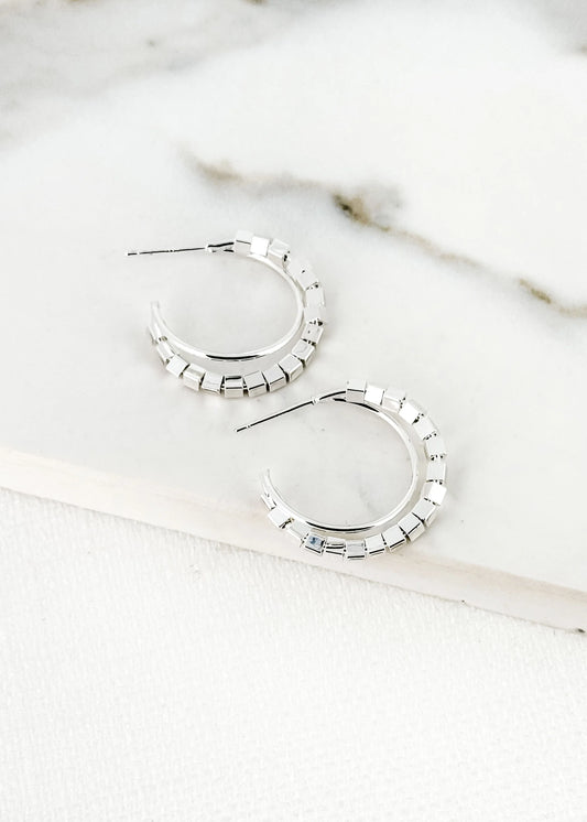 Silver Coloured Hoop Earring