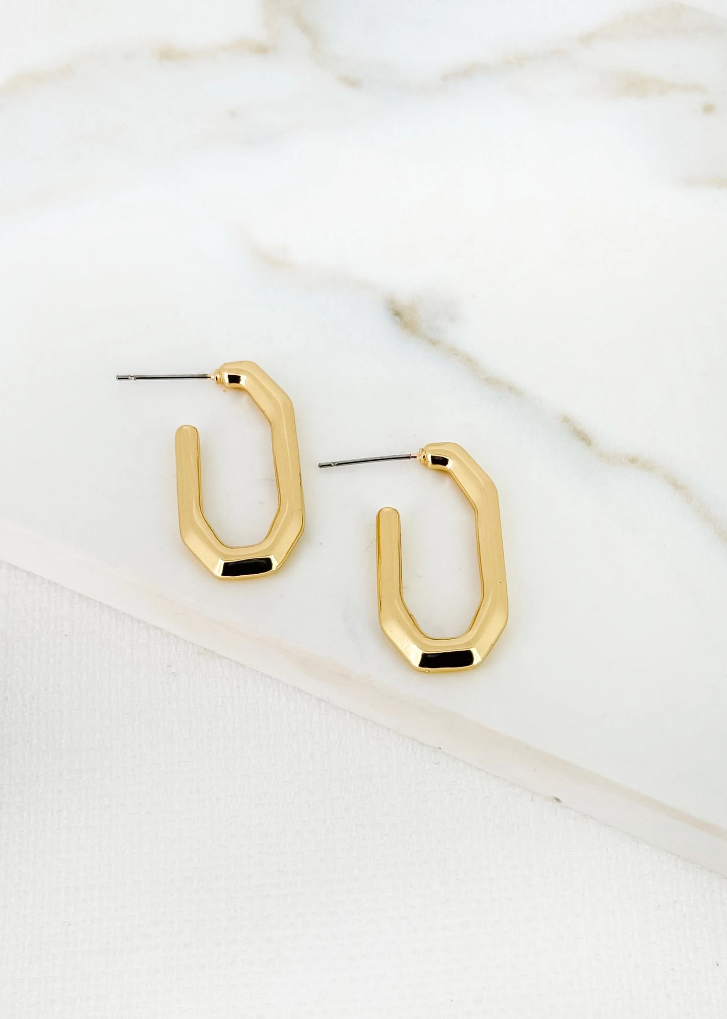 Gold Coloured Large Link Earrings