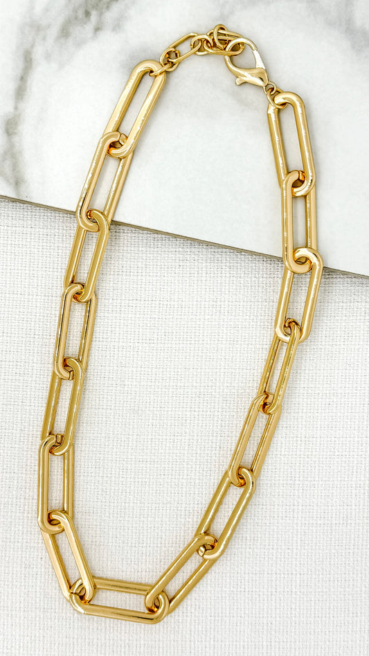 Short Gold Coloured Large Link Necklace