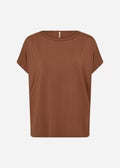 Short Sleeve Toffee Round Neck Top