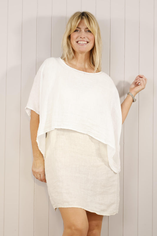Linen Layering Top - White