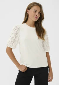 Black or White Puff Sleeve T Shirt