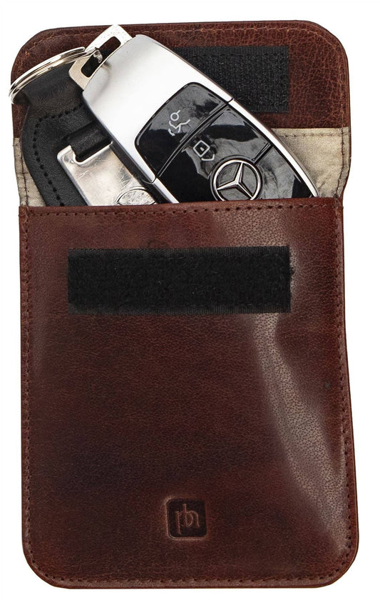 Leather RFID Key Pouch Holder - Black or Brown