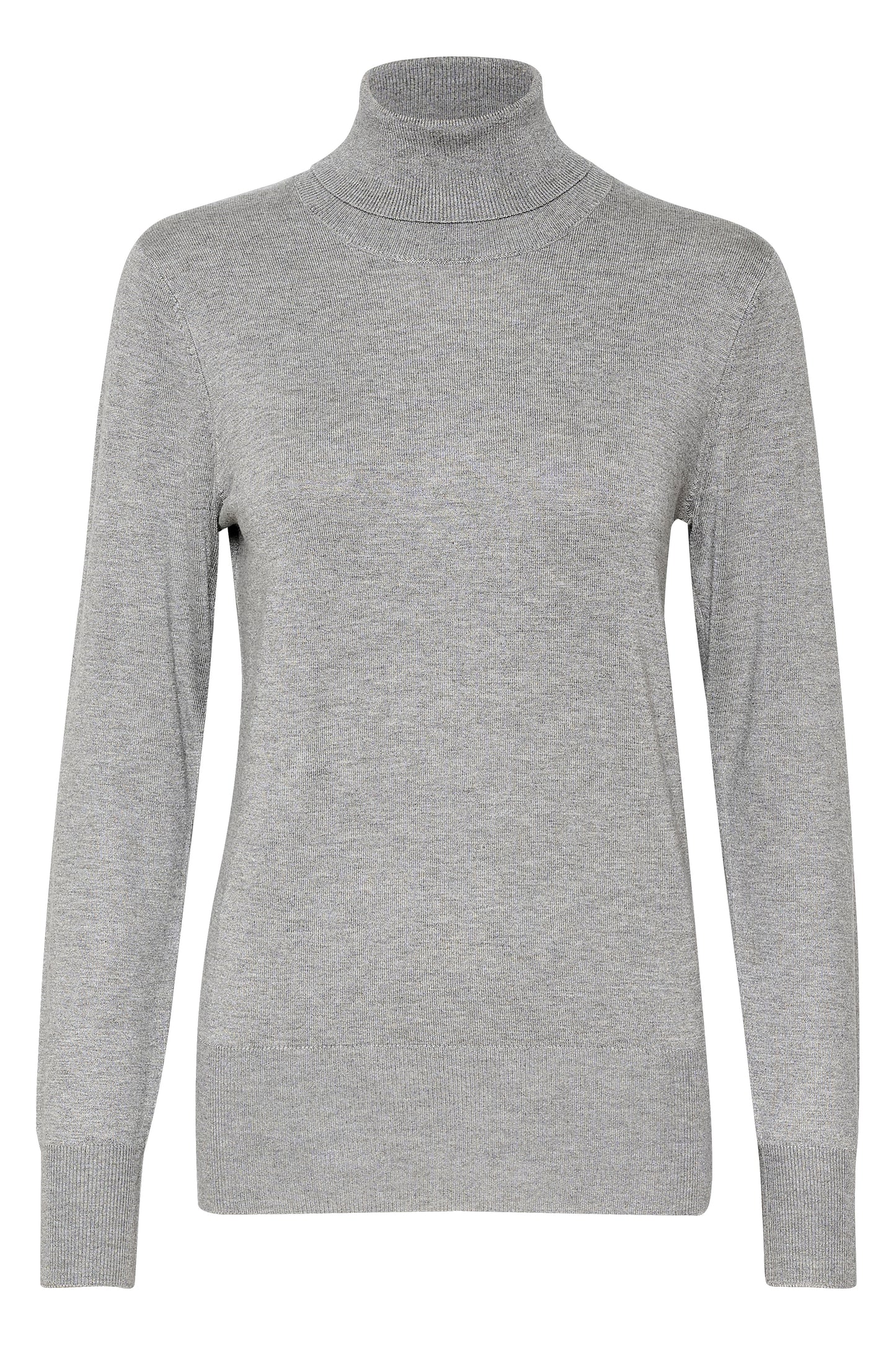 Long Sleeve Fine Knit Polo Neck - Black, Grey or Tan
