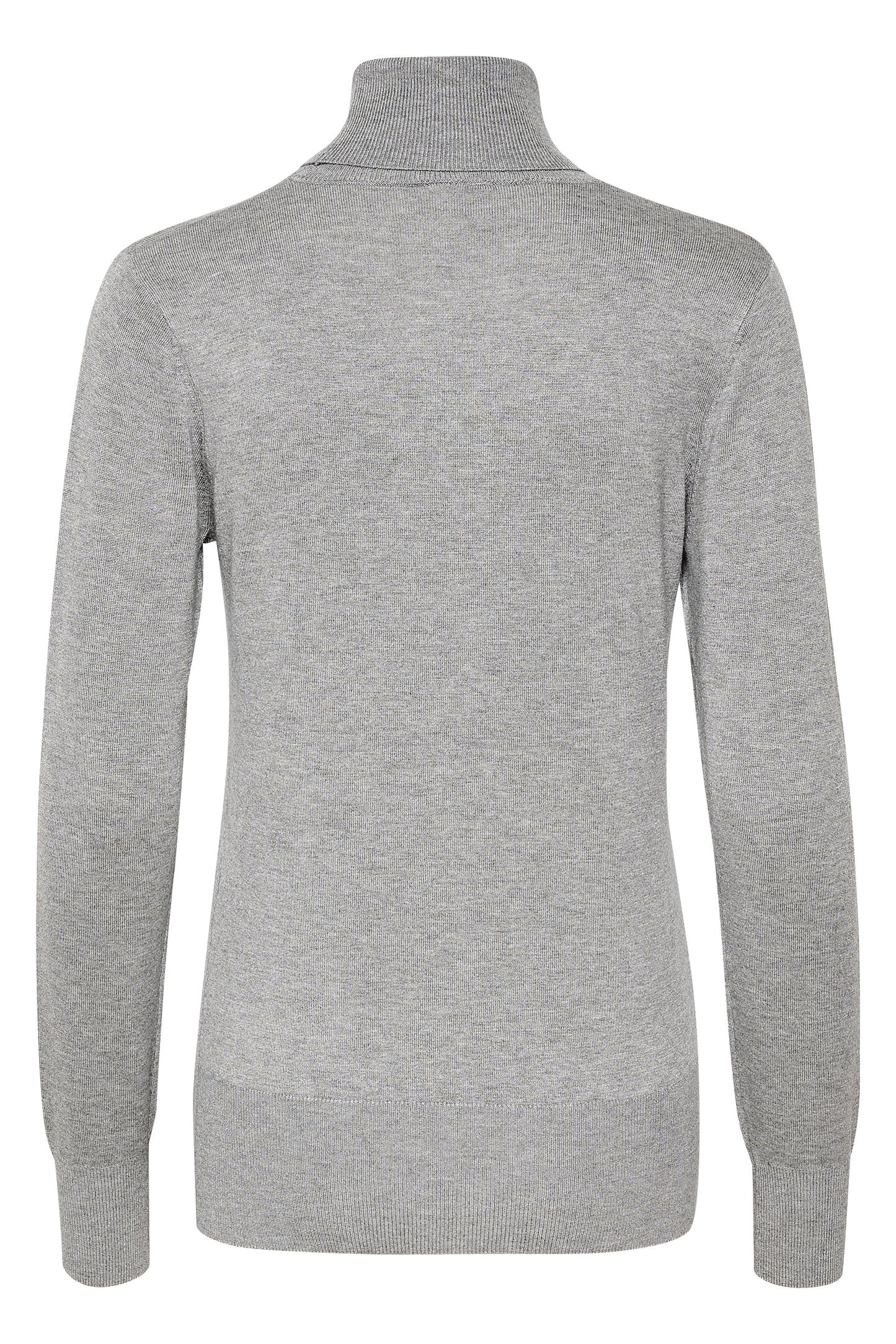 Long Sleeve Fine Knit Polo Neck - Black, Grey or Tan