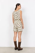Geometric Print Round Neck Shell Top
