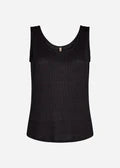 Knitted Scoop Neck Vest Top - Oatmeal or Black