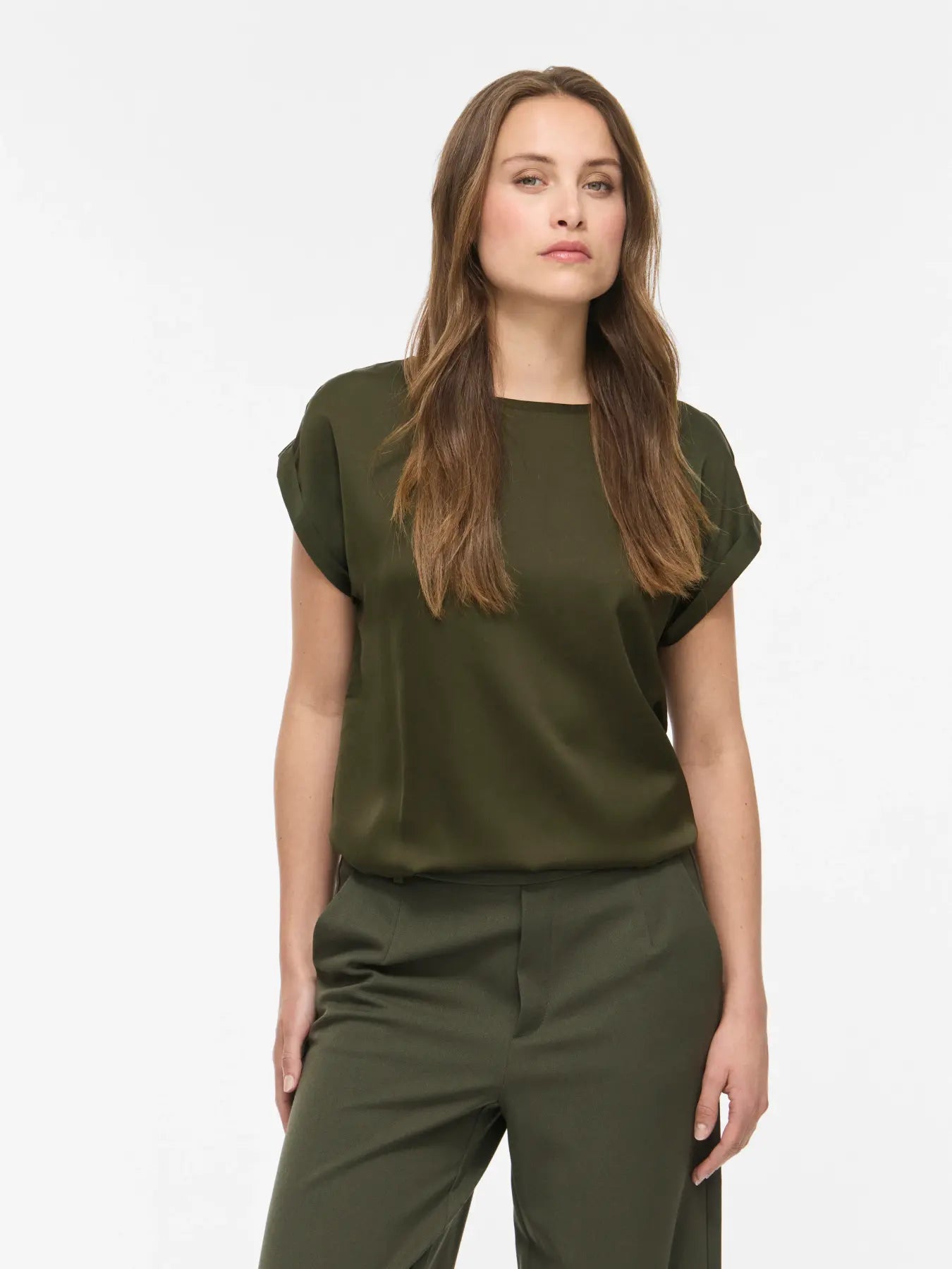 Satin Short Sleeve Top - Various Colours