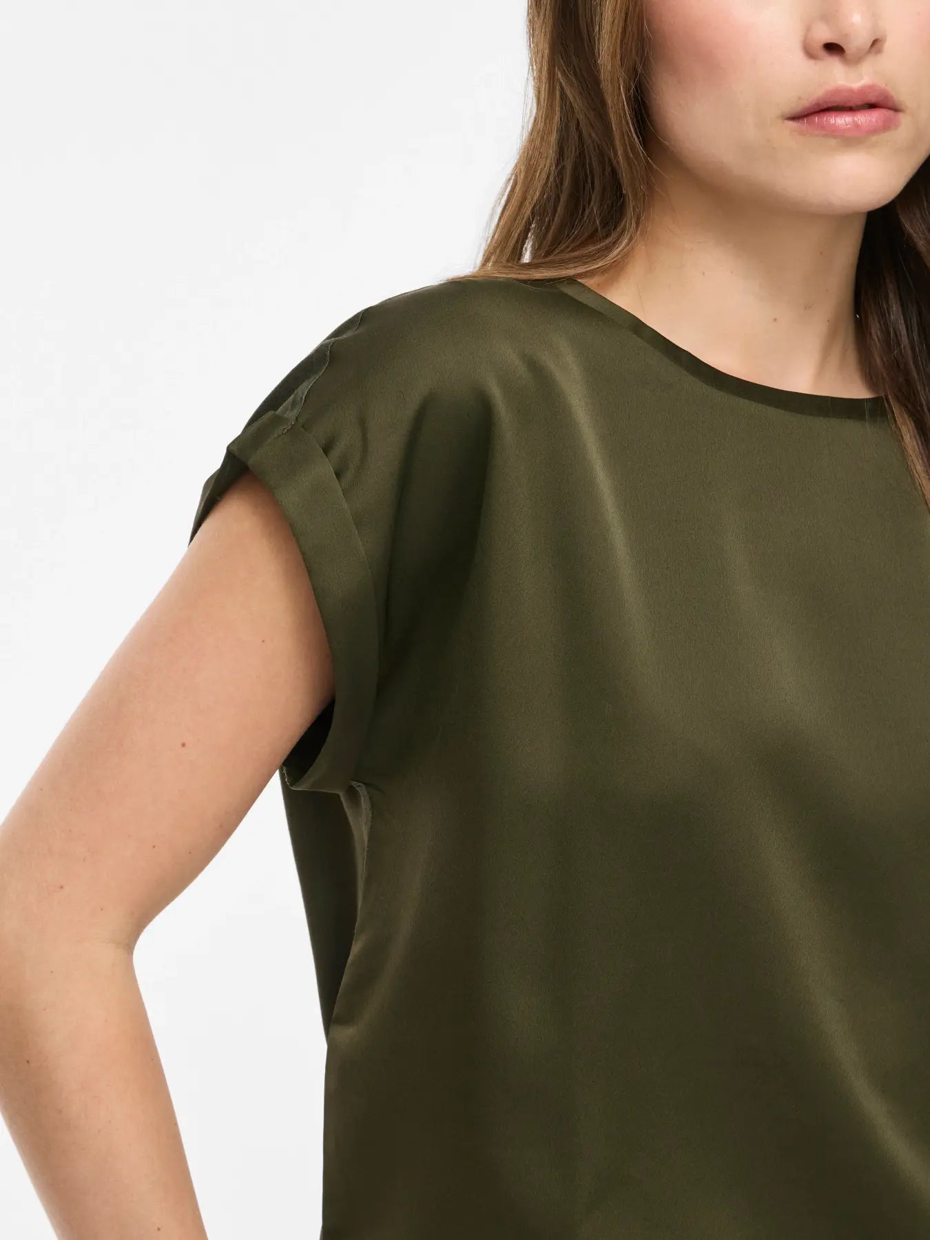 Satin Short Sleeve Top - Various Colours