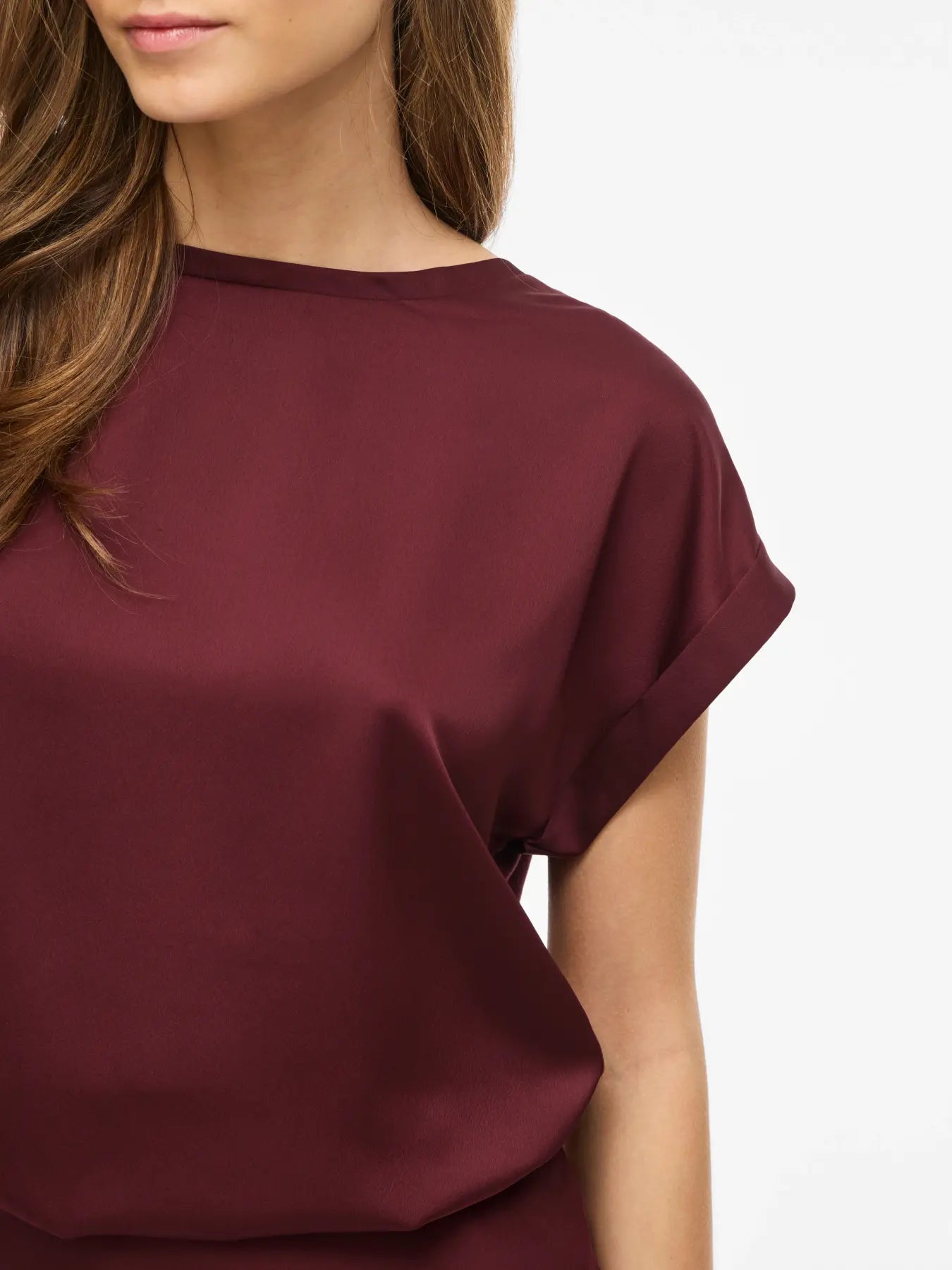 Satin Short Sleeve Top - Various Colours