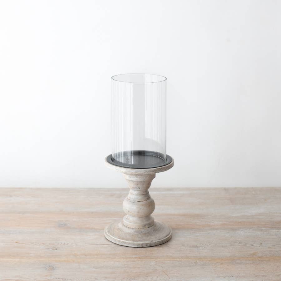 Wooden Pillar Candle Holder, 30cm