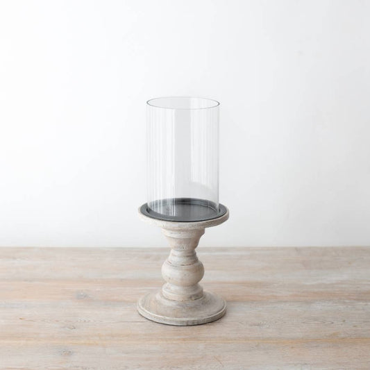 Wooden Pillar Candle Holder, 30cm