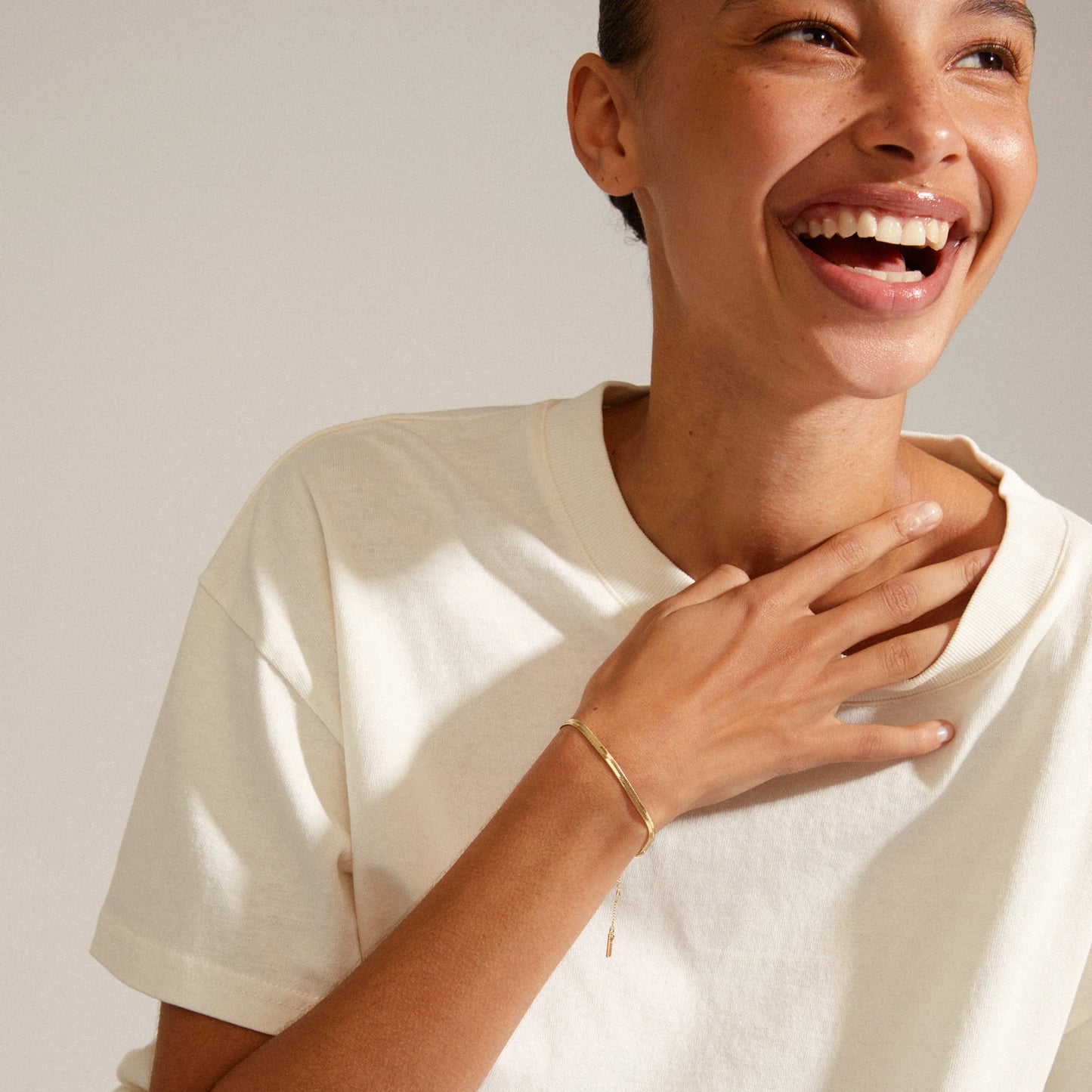 JOANNA Flat Snake Chain Bracelet Gold-Plated