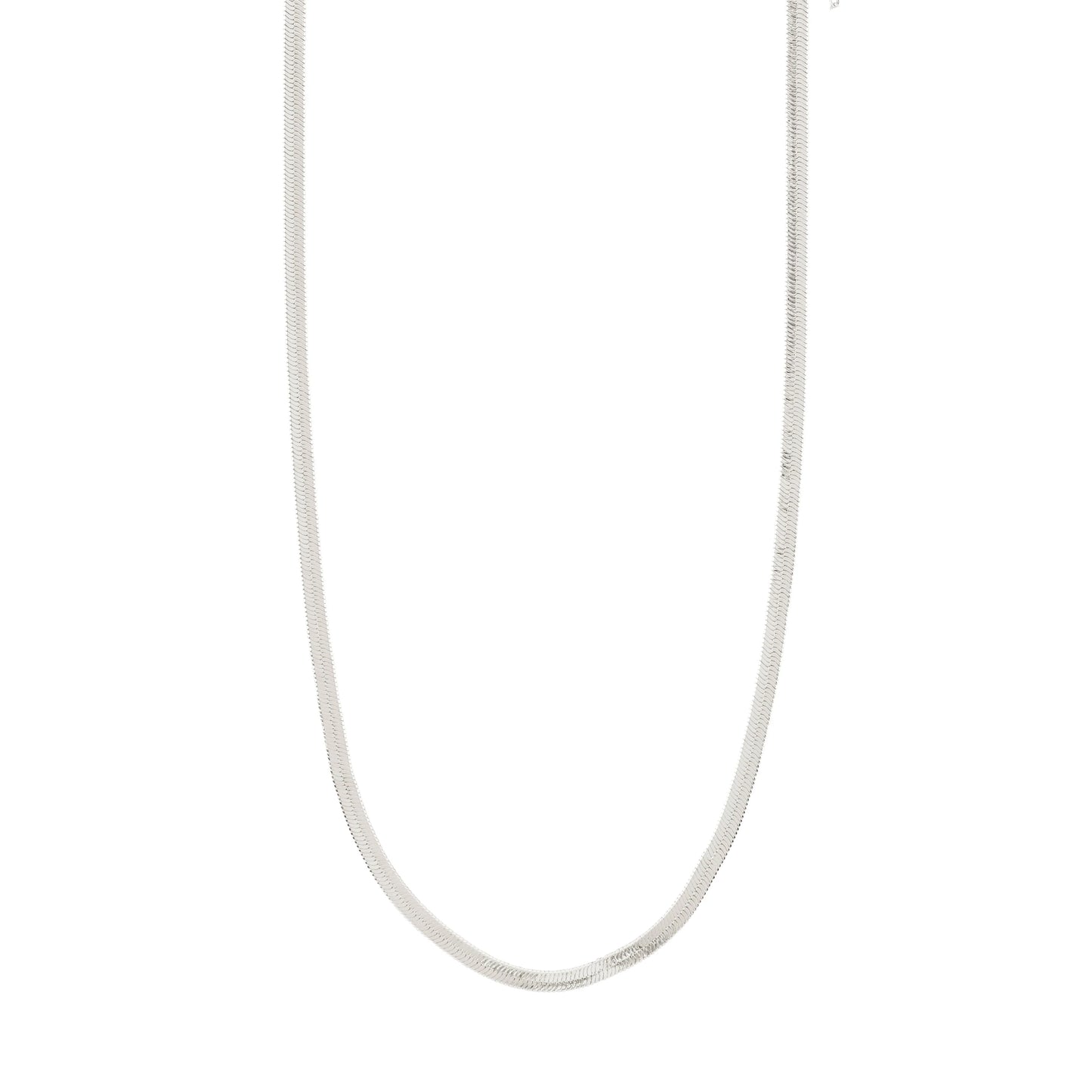 JOANNA Flat Snake Chain Necklace Silver-Plated