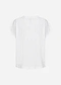 White Embroidery Anglaise V Neck T Shirt