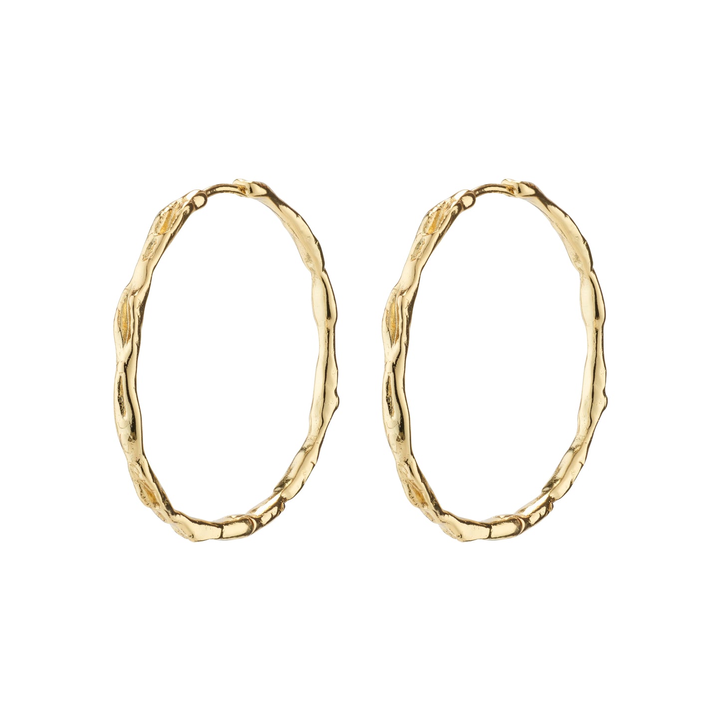 EDDY Organic Shaped Maxi Hoops Gold-Plated