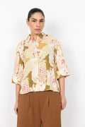 Pink, Khaki & Cream Patterned Shirt